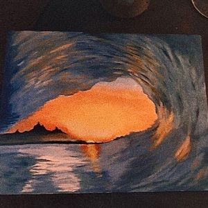 8” x 10” Wave canvas painting. Acrylic. Without frame